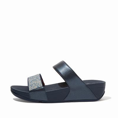 Fitflop Lulu Shimmer Splash Slides Sandaler Dame, Marineblå 158-R06